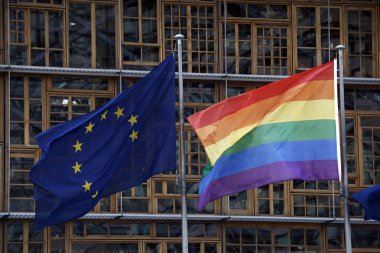 Avrupa Birliği bayrağı ve Lgbt gurur bayrağı, Brüksel