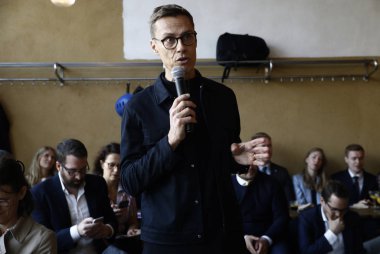 Alexander Stubb - basın toplantısı. Brüksel, Belçika