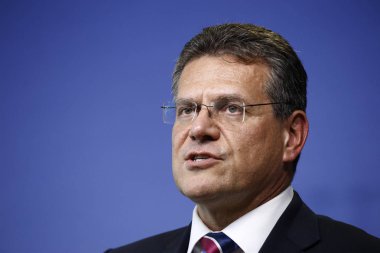 AB Komiseri Maros Sefcoviç ve Federal Maliye Bakanı P