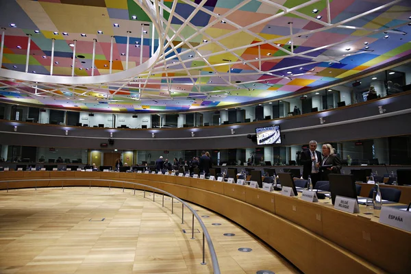 2018년 11월 16일 벨기에 브뤼셀에서 유럽이사회 본회의실 — 스톡 사진
