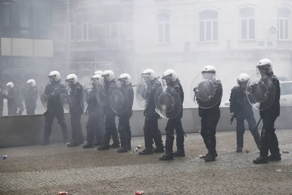 Aralık 2018 Belçika Nın Başkenti Brüksel Marakeş Göç Paktı Protesto — Stok fotoğraf