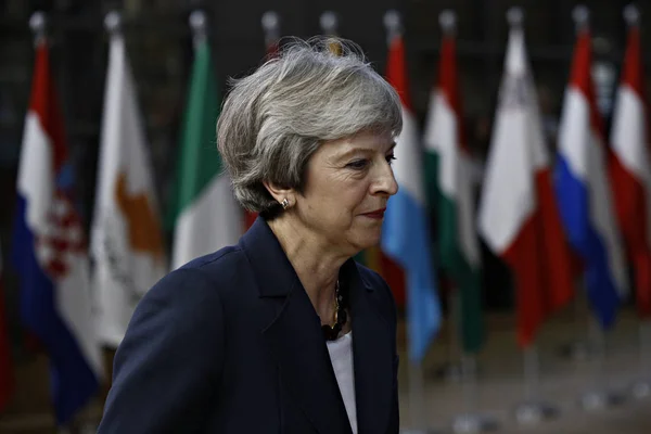 Theresa may - EU-Rat. Brüssel, Belgien — Stockfoto