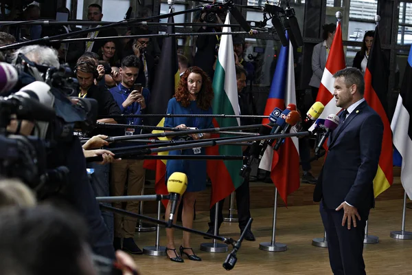 Brüsszel Belgium Október 2018 Peter Pellegrini Szlovákia Miniszterelnökei Európai Unió — Stock Fotó