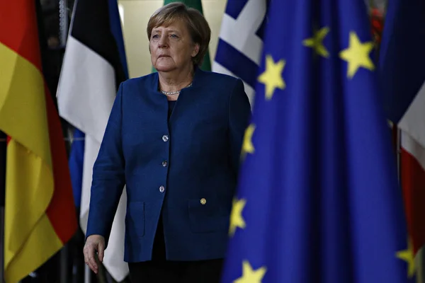 .Chanceler da Alemanha Angela Merkel - Conselho da UE, Bruxelas, Bel — Fotografia de Stock