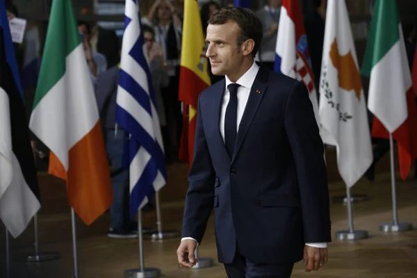 Französischer präsident emmanuel macron - eu rat. Brüssel, Belgien — Stockfoto