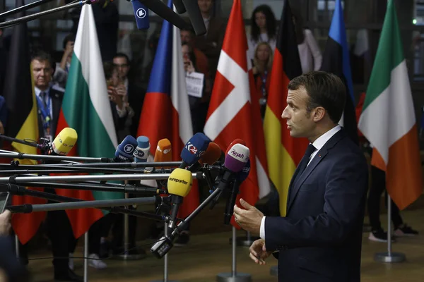 Fransa Cumhurbaşkanı Emmanuel Macron - Ab Konseyi. Brüksel, Belgiu