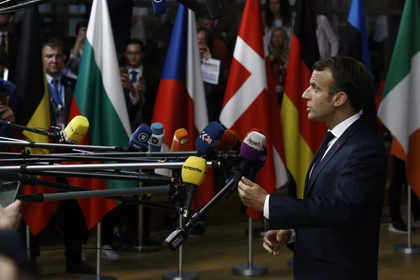 Franse president Emmanuel macron-EU-Raad. Brussel, Belgiu — Stockfoto