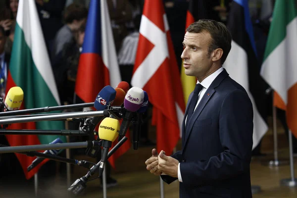 Fransa Cumhurbaşkanı Emmanuel Macron - Ab Konseyi. Brüksel, Belgiu