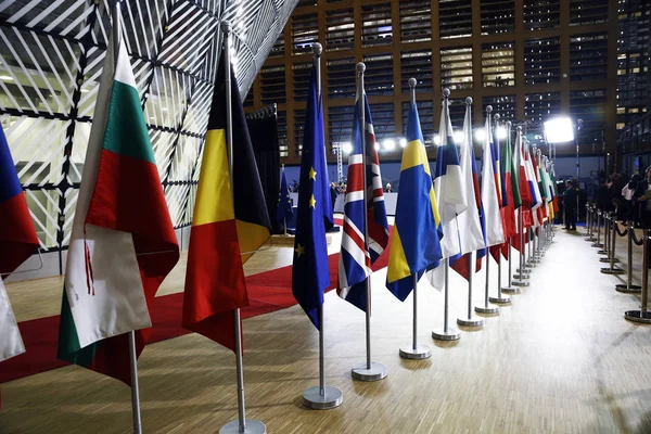 Brusel Belgie Říjen 2018 Vnitřní Pohled Budovu Rady Během Summitu — Stock fotografie