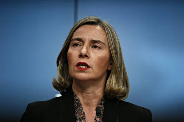Federica Mogherini - Consejo de Asuntos Exteriores de la UE, Bruselas —  Fotos de Stock