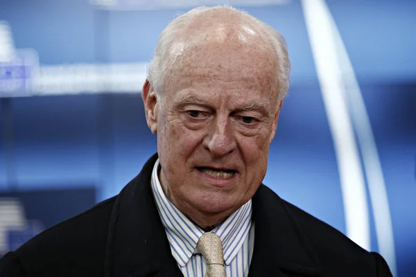 Staffan de Mistura Enviado de las Naciones Unidas y la Liga Árabe a Syri — Foto de Stock