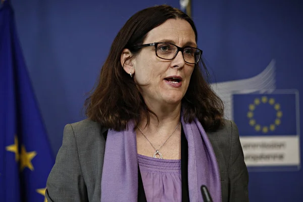 Evropský komisař Cecilia Malmstrom, Brusel — Stock fotografie