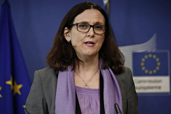 Cecilia Malmström európai biztos, Brüsszel — Stock Fotó