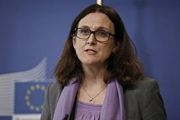 Cecilia Malmström európai biztos, Brüsszel — Stock Fotó