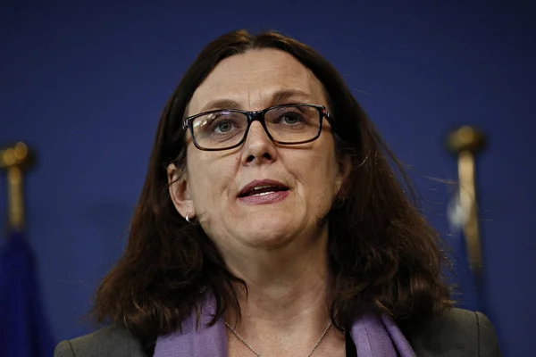 Evropský komisař Cecilia Malmstrom, Brusel — Stock fotografie
