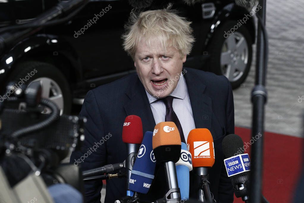Brussels, Belgium. 19th March 2018. British Foreign Secretary Boris Johnson attends in European Union Foreign Affairs Council meeting.