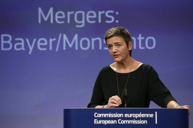 European Competition Commissioner Margrethe Vestager holds a new clipart