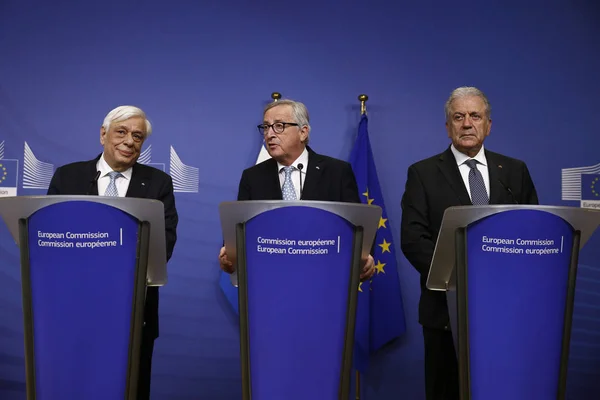 유럽위원회의 그리스 대통령 프로코피스 파블로풀로스 — 스톡 사진