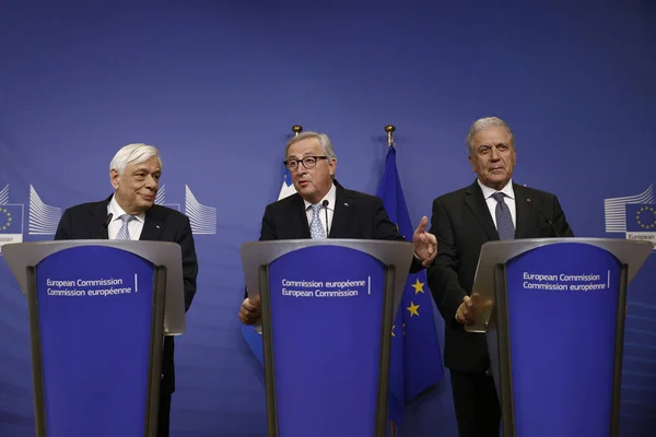 Greklands president Prokopis Pavlopoulos vid Europeiska kommissionen — Stockfoto