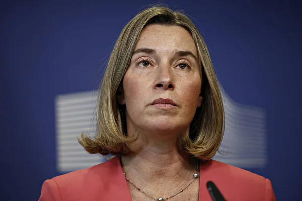 Bryssel Belgien Mars 2018 Utrikespolitisk Representant Federica Mogherini Och Norge — Stockfoto