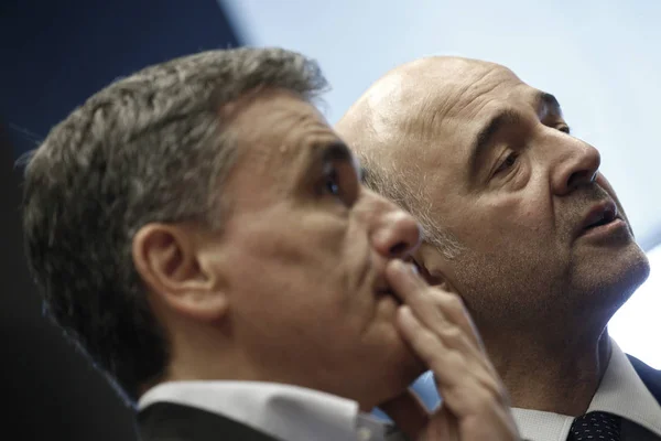 Yunanistan Maliye Bakanı Öklid Tsakalotos Eurogroup Maliye Bakanları Haziran 2018 — Stok fotoğraf