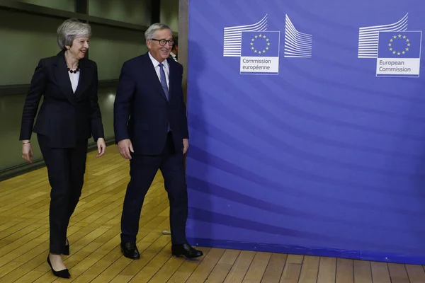 Möte mellan Storbritanniens premiär minister Theresa May — Stockfoto