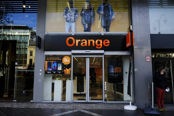 Филиал Компании Orange Telecommunications Брюсселе Бельгия Ноября 2018 — стоковое фото