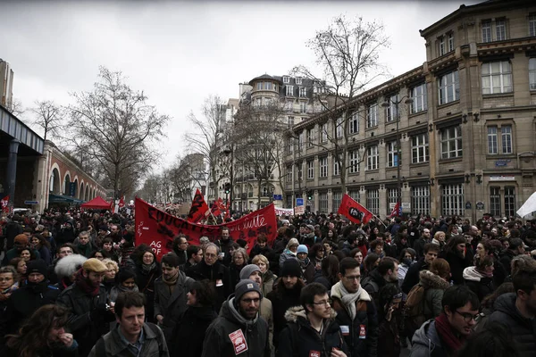 Manifestants Participant Une Manifestation Lors Une Journée Nationale Grève Contre — Photo