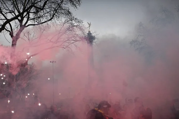 Demonstranter Den Franska Allmänna Edsförbundet Facklig Ljus Facklor Demonstration Medborgare — Stockfoto