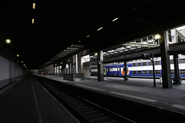 Parijs Frankrijk Maart 2018 Een Platform Gare Lyon Railway Station — Stockfoto