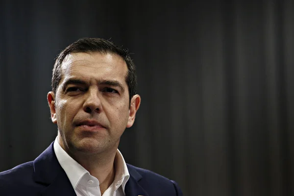Brussels Belgium 23Rd Feb 2018 Greek Prime Minister Alexis Tsipras — Stock Photo, Image