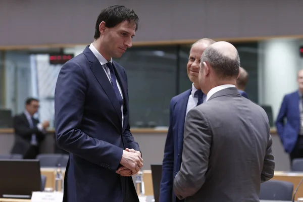 Reunión de los Ministros de Hacienda del Eurogrupo, Bruselas — Foto de Stock
