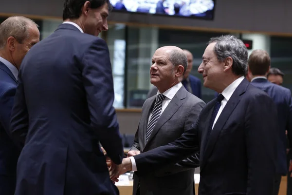 Treffen der Finanzminister der Eurogruppe, Brüssel — Stockfoto