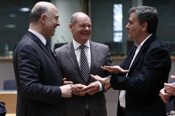 Reunión de los Ministros de Hacienda del Eurogrupo, Bruselas — Foto de Stock