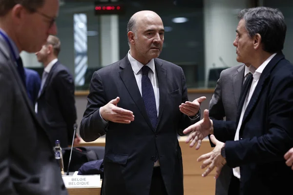 Засідання міністрів фінансів eurogroup, Брюссель — стокове фото
