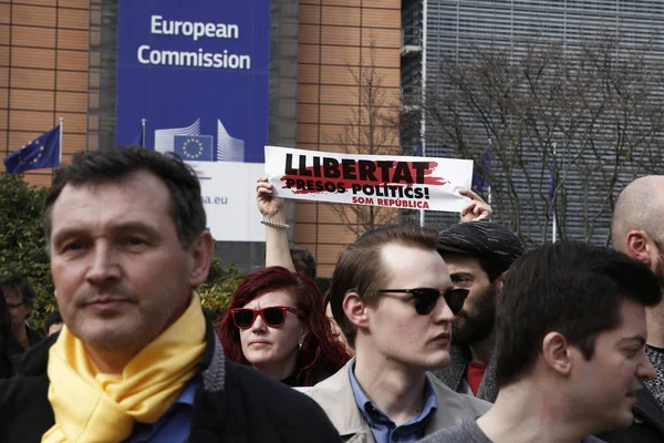 Manifestation pour l'indépendance pro-catalane, Bruxelles — Photo