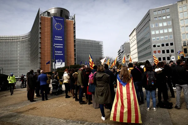 Manifestación independentista pro-catalana, Bruselas — Foto de Stock