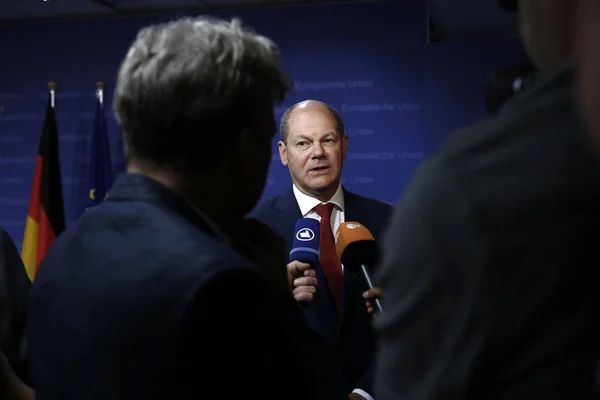 Ministro de Hacienda alemán Olaf Scholz, Bruselas — Foto de Stock