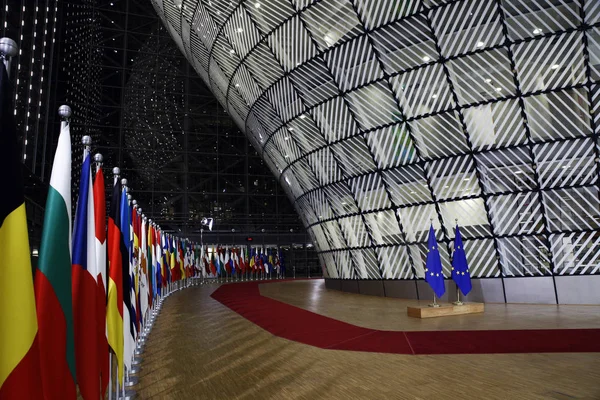 Брюссель Бельгия Ноября 2018 Года Флаги Стран Членов Европы Здании — стоковое фото