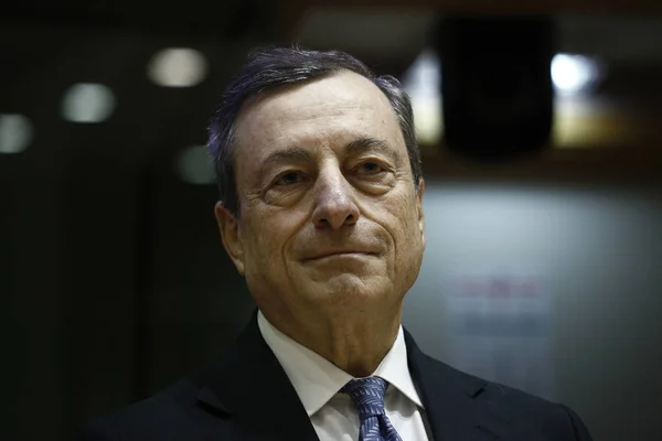 Präsident der Europäischen Zentralbank, Mario Draghi, hält eine Rede — Stockfoto