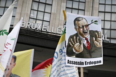 Belçika - Suriye - Türkiye - Çatışma - Kürtler - Demo