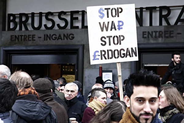 Belçika - Suriye - Türkiye - Çatışma - Kürtler - Demo — Stok fotoğraf