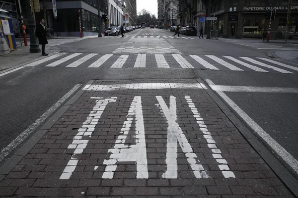 Taxistas greve, Bruxelas — Fotografia de Stock