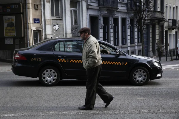 Strajk taksówkarzy, Bruksela — Zdjęcie stockowe