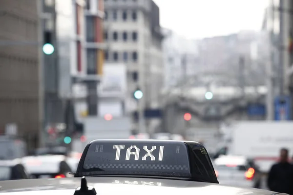 Taxikáři stávkující, Brusel — Stock fotografie