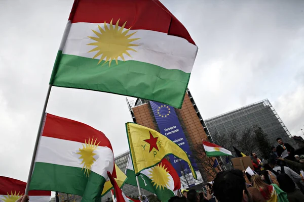 BELGIUM - SYRIA - TURKEY - CONFLICT - KURDS - DEMO — Stock Photo, Image