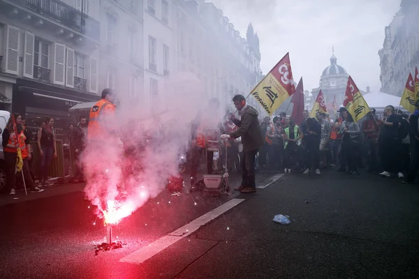 Manifestation des cheminots à Paris — Photo