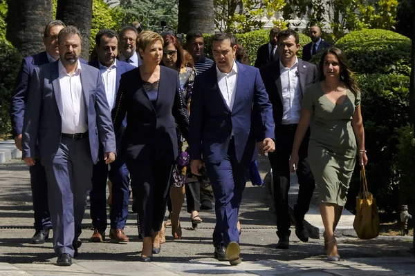 2018年8月29日 希腊雅典总统府 总理亚历克西斯 齐普拉斯 Alexis Tsipras 出席新任命的政府成员宣誓就职仪式 — 图库照片
