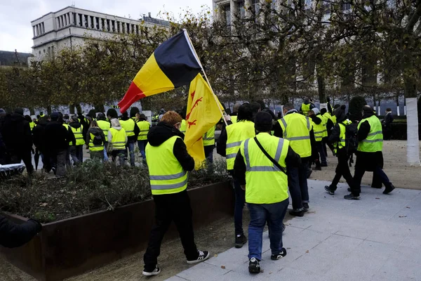 Brüksel'de Sarı Yelekler Protestosu — Stok fotoğraf