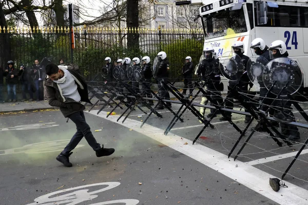 Protesta de chalecos amarillos en Bruselas —  Fotos de Stock